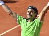 David Ferrer celebra su pase a las semifinales de Roland Garros.