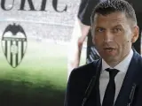 Miroslav Djukic en su presentación como entrenador del Valencia.