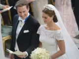 La princesa Magdalena de Suecia y Christopher O'Neill durante su enlace nupcial.