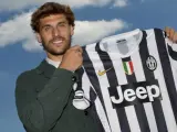 Fernando Llorente en su presentacion con la Juventus.