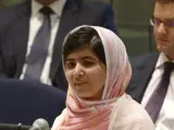 Malala Yousafzai, durante su intervención en la sede de la ONU.