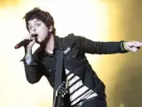 El cantante y guitarrista de la banda californiana Green Day, Billie Joe Armstrong, durante el concierto ofrecido en la jornada de clausura del Festival Bilbao BBK Live.
