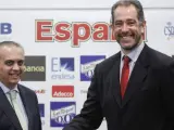 José Luis Saez y Juan Antonio Orenga en la presentación del nuevo seleccionador.