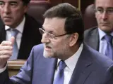 Mariano Rajoy, durante una sesión de control al Gobierno