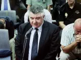 Fotografía tomada del monitor de la sala de prensa de la Audiencia de Málaga, en la que se ve a Juan Antonio Roca, durante la última sesión del juicio del caso Malaya.