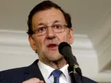 El presidente del Gobierno español, Mariano Rajoy, ha hablado con los periodistas a su llegada a Nueva York para intervenir en la Asamblea de la ONU.
