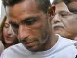 El jugador del Real Betis Rubén Castro a la salida del Juzgado de Violencia contra la Mujer.