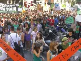 Cientos de estudiantes de secundaria protestan en Madrid contra los recortes.