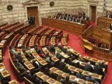 Imagen del pleno del Parlamento griego.