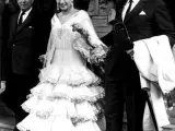 Grace Kelly vestida de flamenca en la feria de Sevilla.