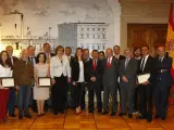 Foto de familia de los Premios Editor del Año 2013 que organiza la Asociación Española de Editoriales de Publicaciones Periódicas (AEEPP), la mayor organización de editores de España.