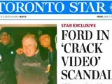 Portada del Toronto Star que muestra una captura de un supuesto vídeo en el que se ve al alcalde de Toronto, Rob Ford, fumando crack.
