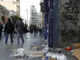 Calle Preciados, en el octavo día de la huelga de basuras