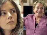 Las dos líderes chilenas, Camila Vallejo y Michelle Bachelet.