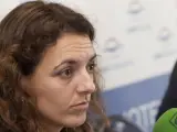 La tenista mallorquina Nuria Llagostera, durante la rueda de prensa de su abandono del tenis.