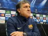 Tata Martino, entrenador del FC Barcelona, en rueda de prensa.