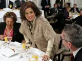 El ministro de Justicia, Alberto Ruiz Gallardón (d), y las alcaldesas de Madrid y Valencia, Ana Botella y Rita Barberá.