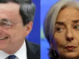 El presidente del BCE, Mario Draghi (i), la directora gerente del FMI, Christine Lagarde (c) y el presidente de la CE, Durao Barroso (d).
