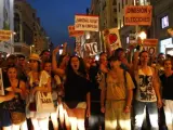 Un momento de la manifestación celebrada en Madrid el 18-J para protestar "por la corrupción".