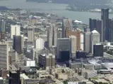 Vista aérea de la ciudad estadounidense de Detroit, tomada en julio de 2013.