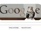 Imagen del Doodle de Tàpies en la página de Google.