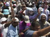 Protesta de los Hermanos Musulmanes contra la destitución de Morsi en Egipto.