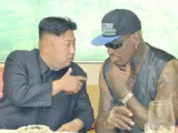 Kim Jong-un, con Dennis Rodman en Pyongyang.