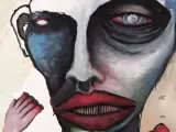 'El hombre que se come los dedos' (2006), obra de Marilyn Manson creada con acuarelas, tinta, manzanilla y té