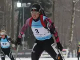 La biatleta granadina Victoria Padial, en acción durante una de las pruebas de los Europeos de Nove Mesto en los que logró dos medallas de plata.