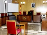 Vista de la sala F del Juzgado de Instrucción número 3 de Palma, donde prestará declaración la infanta Cristina ante el juez instructor del caso Nóos, José Castro.