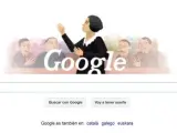 'Doodle' de Clara Campoamor en la página española de Google.