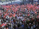 Manifestación en Pamplona con motivo de la huelga general del 29-M.