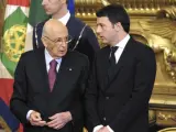 Giorgio Napolitano y Matteo Renzi.
