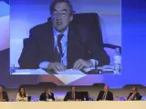 El presidente de la CEOE, Juan Rosell, durante su intervención ante la asamblea general anual de la CEOE.