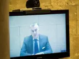 El extesorero del PP Luis Bárcenas declara por vídeoconferencia en los juzgados de Toledo.