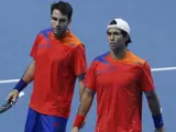 Fernando Verdasco y David Marrero durante el Masters de Londres.