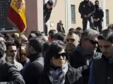 Protesta de los antidisturbios el pasado marzo ante el complejo policial de Moratalaz en Madrid por los fallos del operativo del 22-M.