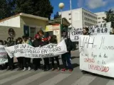 Estudiantes manifestándose en la Universidad de Alcalá de Henares