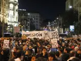 Imagen de la protesta '23-O: Rodea el Congreso' en las calles de Madrid.