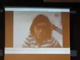 La independentista gallega María Osorio, de Resistencia Galega, comparece en videoconferencia.