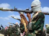 Milicianos del grupo radical islámico Al Shabab.