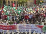 Movilización '21-J Rodea el Parlamento', celebrada en Sevilla.