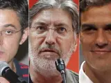 Los tres candidatos a ser Secretario General del PSOE (i-d): Madina, Tapias y Sánchez.