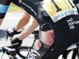 El ciclista británico Christopher Froome, del equipo Sky, herido después de sufrir una caída durante la cuarta etapa de la 101 edición del Tour de Francia entre Le Touquet-Paris-Plage y Lille (Francia).