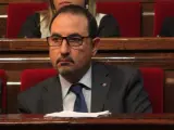 El consejero de Interior, Ramon Espadaler, durante el pleno del Parlamento catalán.