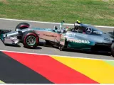 El piloto alemán celebra la pole en el GP de Alemania de Fórmula 1.