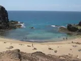 Vista de la Playa Papagayo, en Lanzarote.