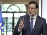El presidente del Gobierno, Mariano Rajoy, hace balance de su gestión antes de las vacaciones de verano de 2014.