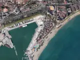 Una imagen aérea del puerto de la ciudad de Málaga.
