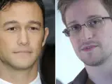 El actor Joseph Gordon-Levitt y el exagente de la CIA Edward Snowden.